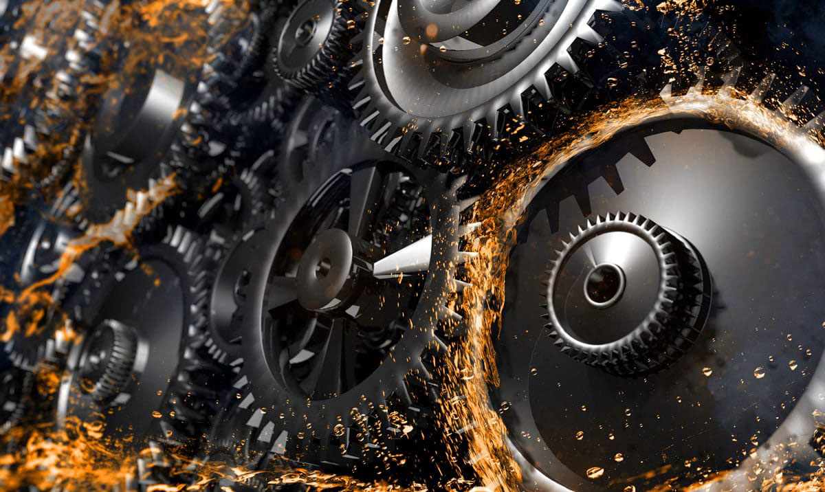 Gears with running oil for Industrial Automation