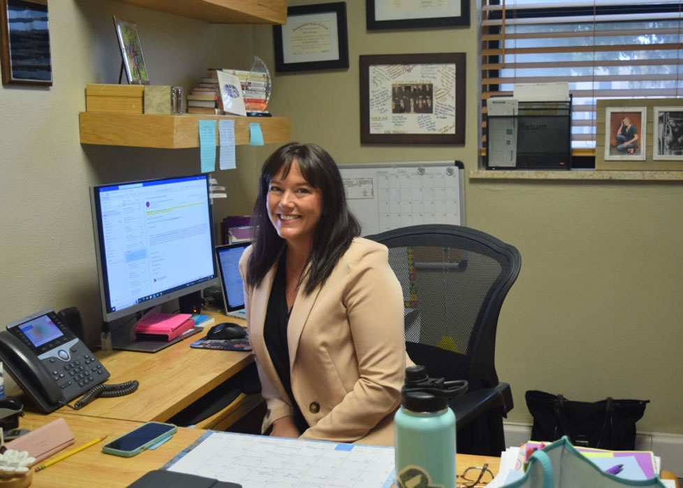 Amanda Kerker, business professor at Northeastern Junior College, devotes her time to helping students and staff be successful. (Callie Jones/Sterling Journal-Advocate)