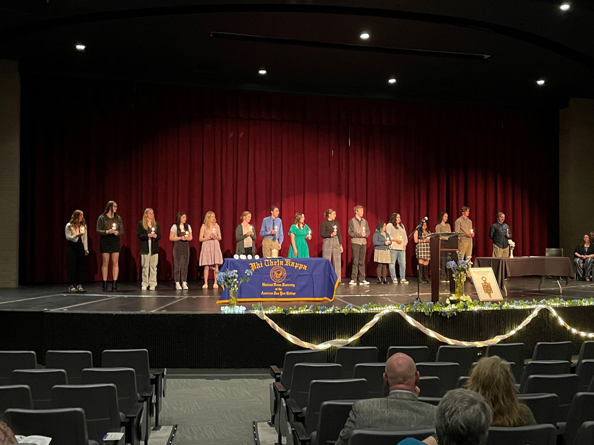New PTK members during the induction ceremony at Northeastern Junior College
