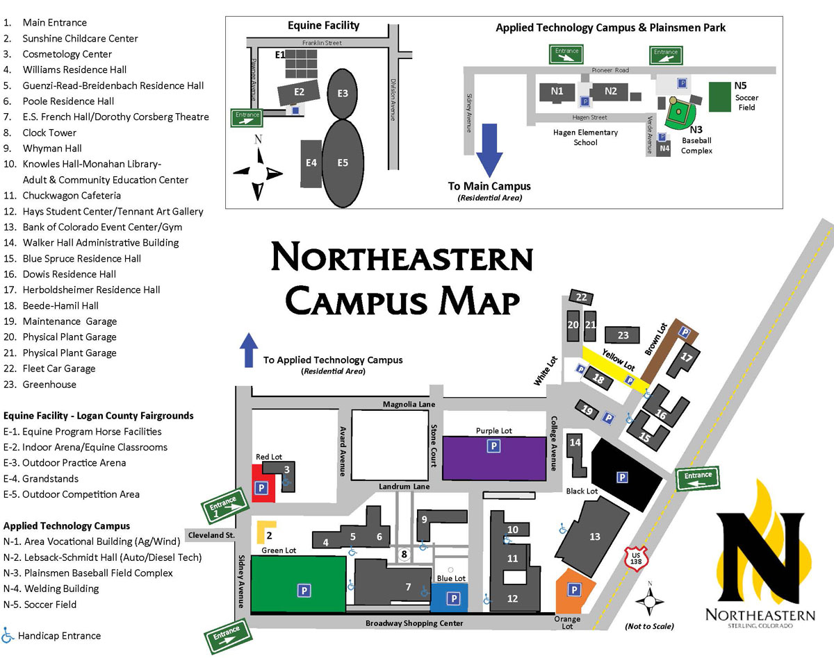 Map of Northeastern Junior College campus
