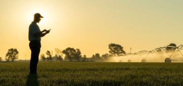 Farmer with pivot