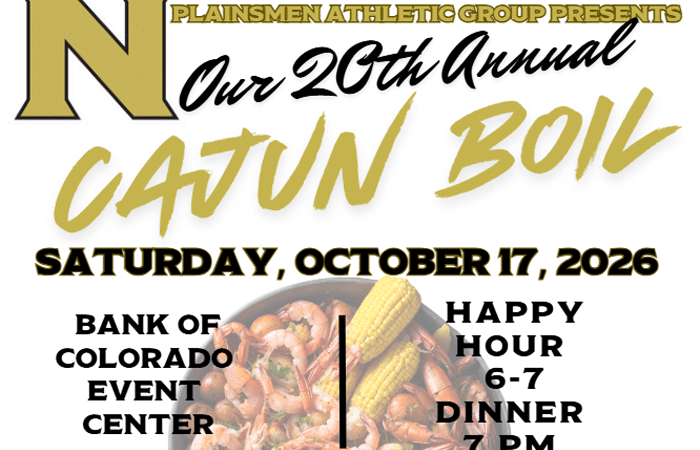 Our 20th Annual Cajun Boil Saturday, October 17, 2026 Bank of Colorado Event Center Happy Hour 6-7 Dinner 7pm