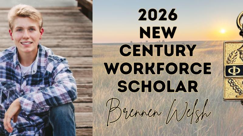 Brennen Welsh Named a 2026 New Century Workforce Scholar	