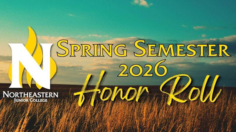 Northeastern logo with "Spring Semester 2026 Honor Roll" on a wheatfield background