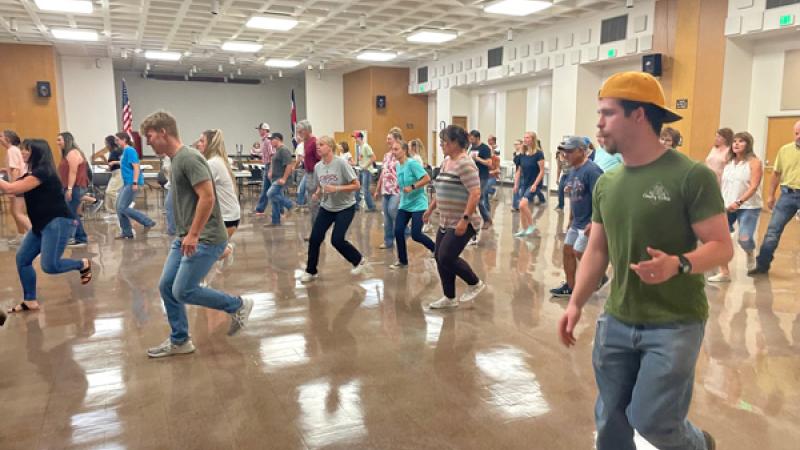NJC Students and community members participate in Country KickUp dance lessons