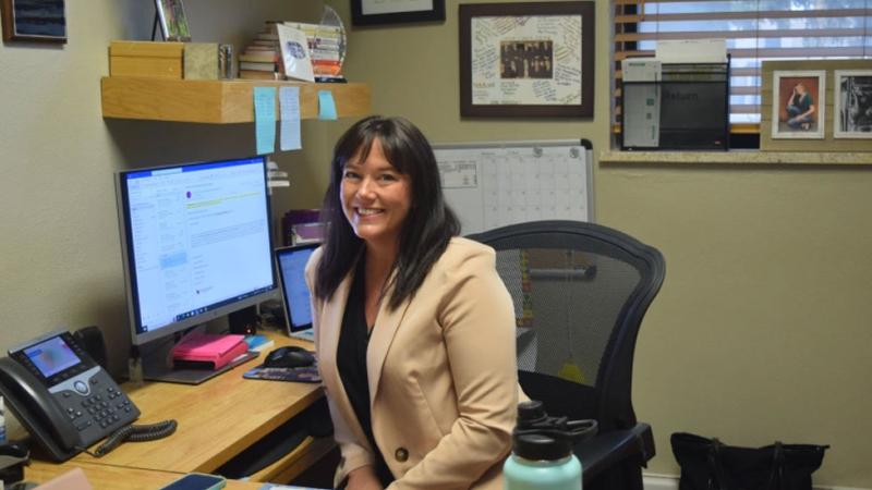 Amanda Kerker, business professor at Northeastern Junior College, devotes her time to helping students and staff be successful. (Callie Jones/Sterling Journal-Advocate)