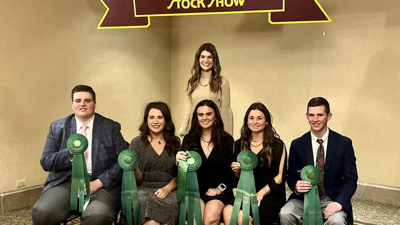 Northeastern Livestock Judging team at the 2023 National Western Stockshow