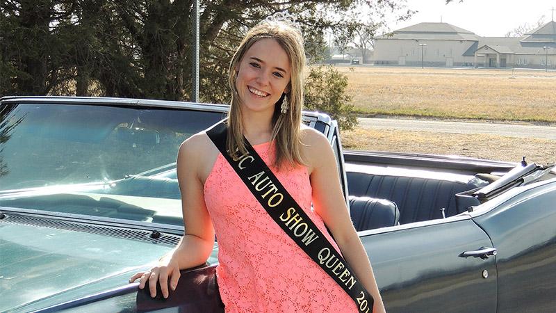 Rachel Fergus of Brush is the 2017 NJC Auto Show queen. She is shown here with a 1966 Pontiac Lemans with a 455 cubic inch V8 owned by NJC’s Diesel Instructor Jimmy Atencio of Sterling. 