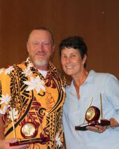 Twenty-five-year award recipients, left to right, Michael Vair and Maret Felzien