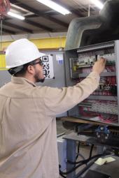 Industrial Automation Student working on Control systems