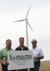From left, Lance Bolton, Kent Wright and Neil Browne announce the opening of an expanded transportation and energy department at the college.
