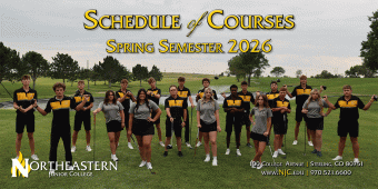 Schedule of Courses Spring Semester 2026- Pictured-Northeastern Junior College Golf Team